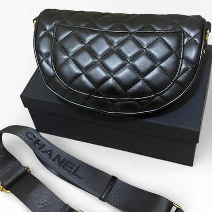 VIP/GWP Black Quilted Belt with Box
