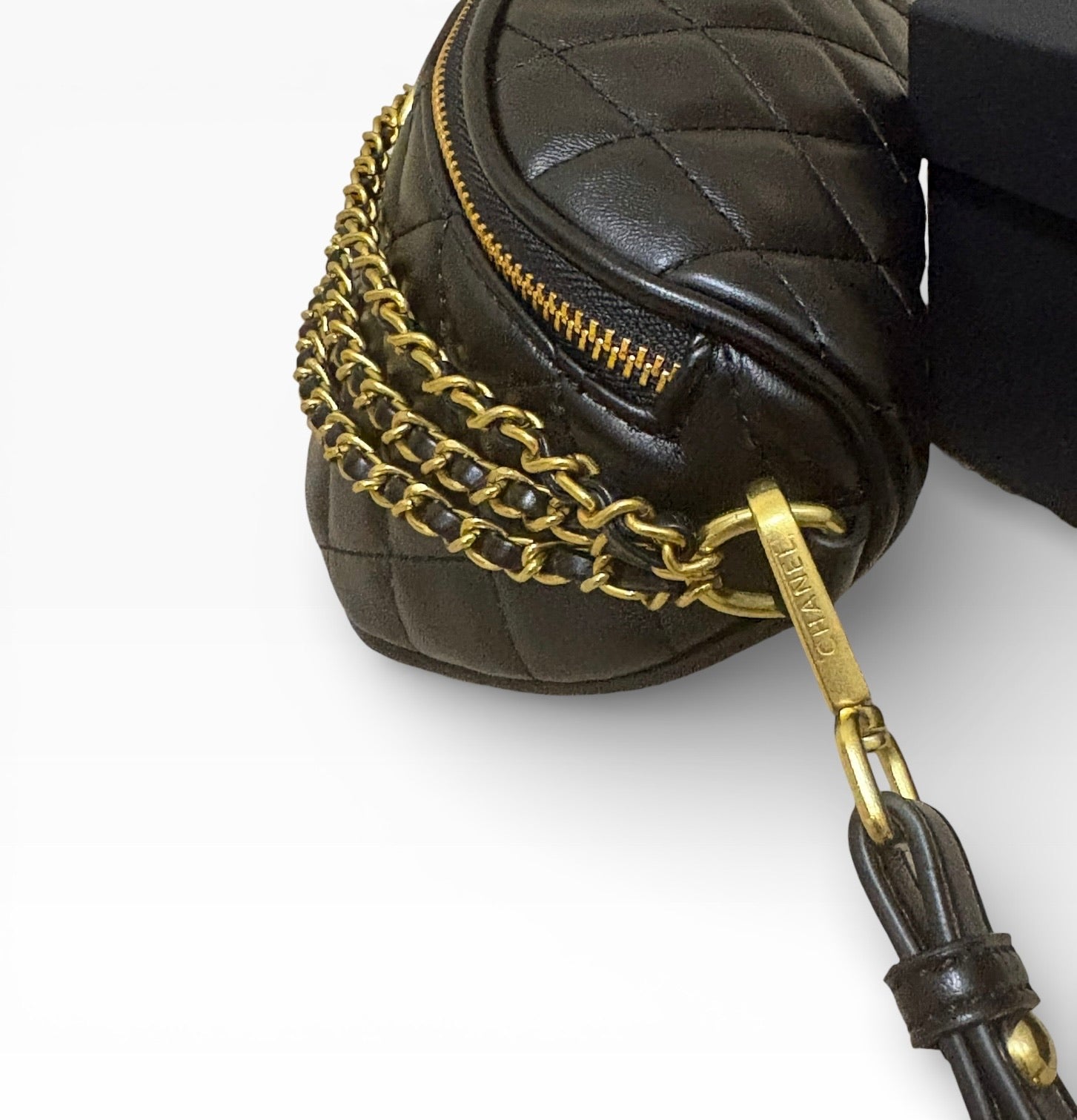 VIP/GWP Black Quilted Belt with Box