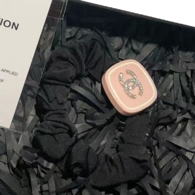 VIP/GWP Pink Rhinestone CC Logo Scrunchy