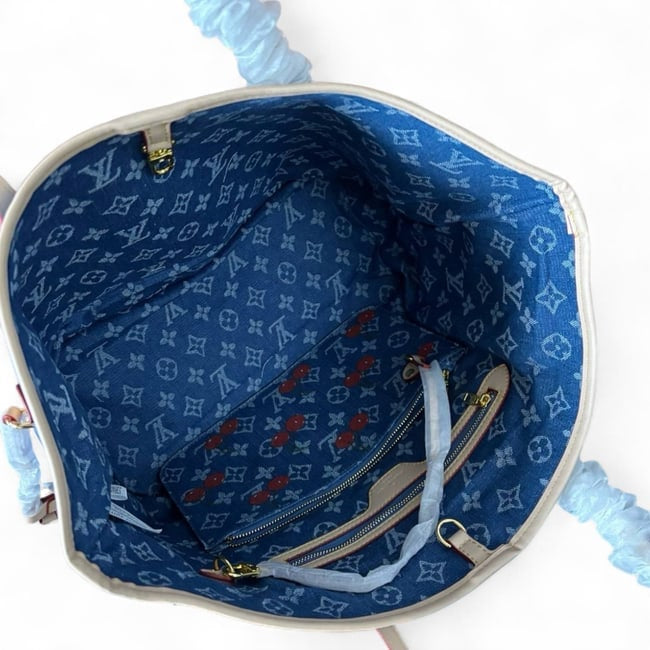 VIP/GWP Denim Neverfull MM Tote & Pouch