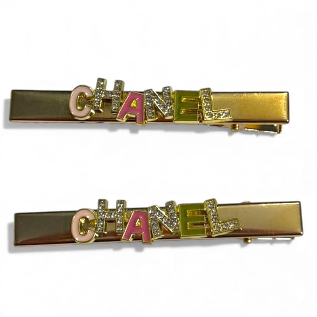 VIP/GWP Gold 2Pc Rhinestone Logo Hair Clips