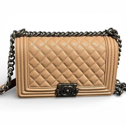 VIP/GWP Beige Le Boy Quilted Bag with Box
