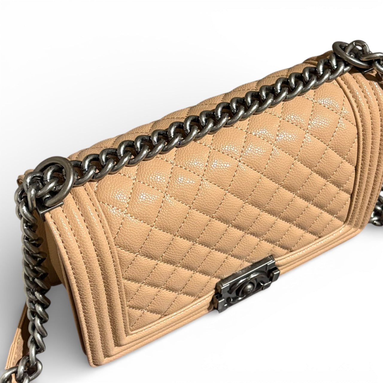 VIP/GWP Beige Le Boy Quilted Bag with Box