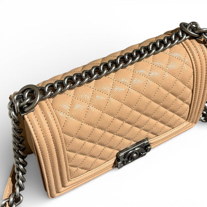 VIP/GWP Beige Le Boy Quilted Bag with Box