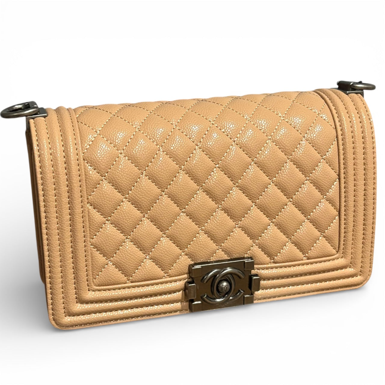 VIP/GWP Beige Le Boy Quilted Bag with Box