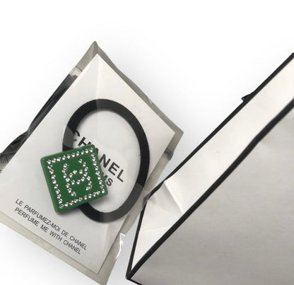 VIP/GWP Green Rhinestone Hair Tie with Bag
