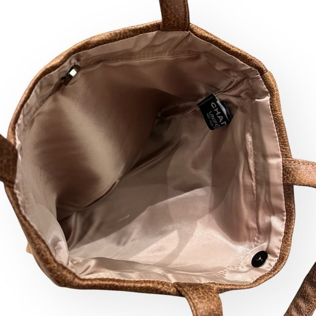 VIP/GWP Brown Logo Shimmer Tote Bag