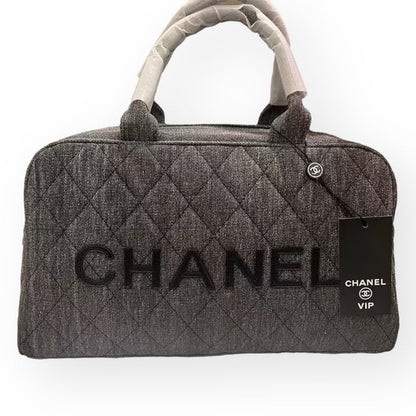 VIP/GWP Black Quilted Denim Bowler Bag