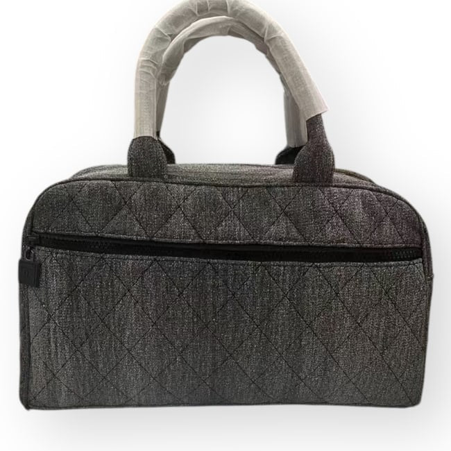VIP/GWP Black Quilted Denim Bowler Bag