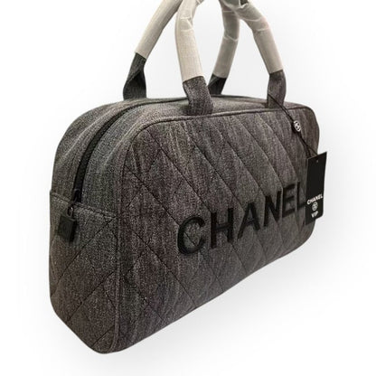 VIP/GWP Black Quilted Denim Bowler Bag