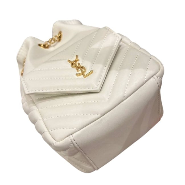 VIP/GWP White Joe Chevron Bucket Bag