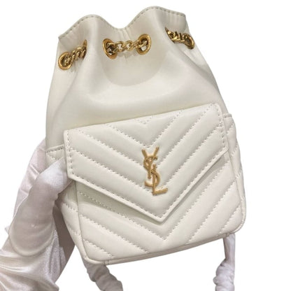 VIP/GWP White Joe Chevron Bucket Bag