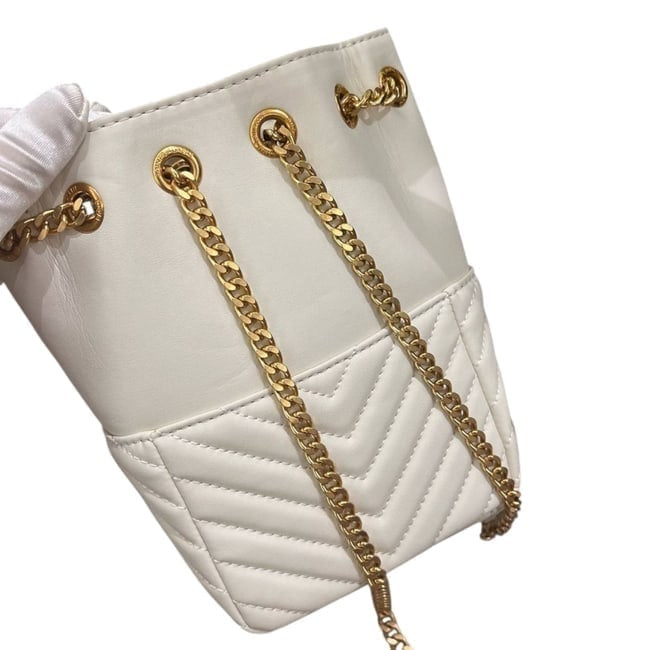 VIP/GWP White Joe Chevron Bucket Bag