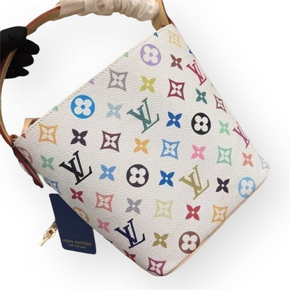 VIP/GWP White BB Monogram Hobo Bag with Box