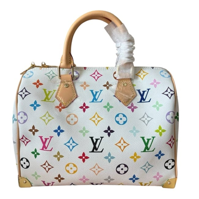 VIP/GWP White Monogram Speedy Bag with Box