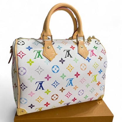 VIP/GWP White Monogram Speedy Bag with Box
