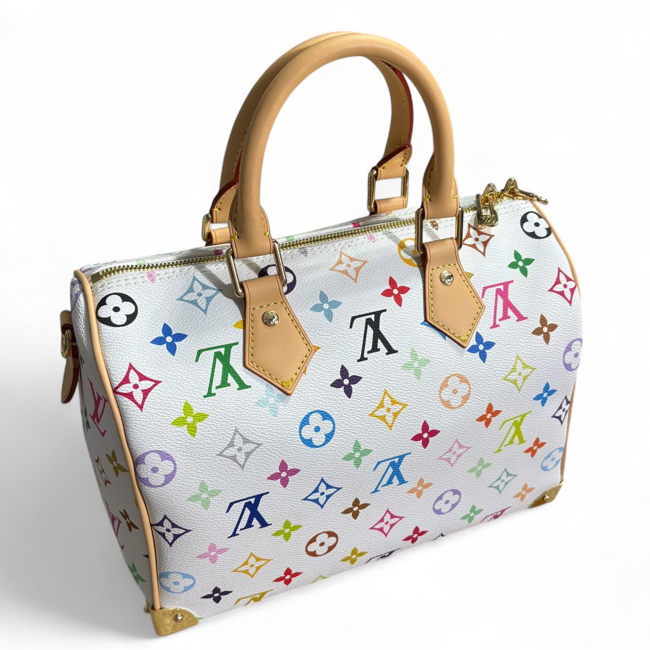 VIP/GWP White Monogram Speedy Bag with Box