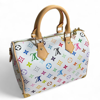 VIP/GWP White Monogram Speedy Bag with Box