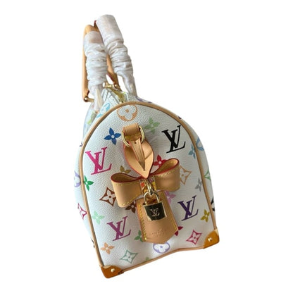 VIP/GWP White Monogram Speedy Bag with Box