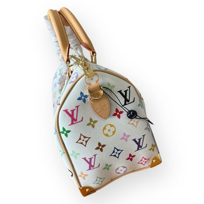 VIP/GWP White Monogram Speedy Bag with Box