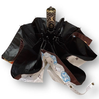 VIP/GWP White Monogram Floral Umbrella with Box