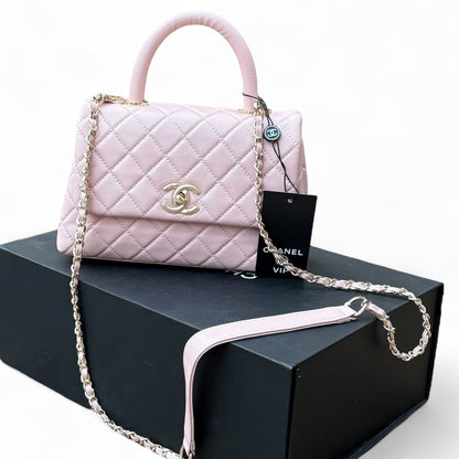 VIP/GWP Pink Coco Quilted Top Handle Bag
