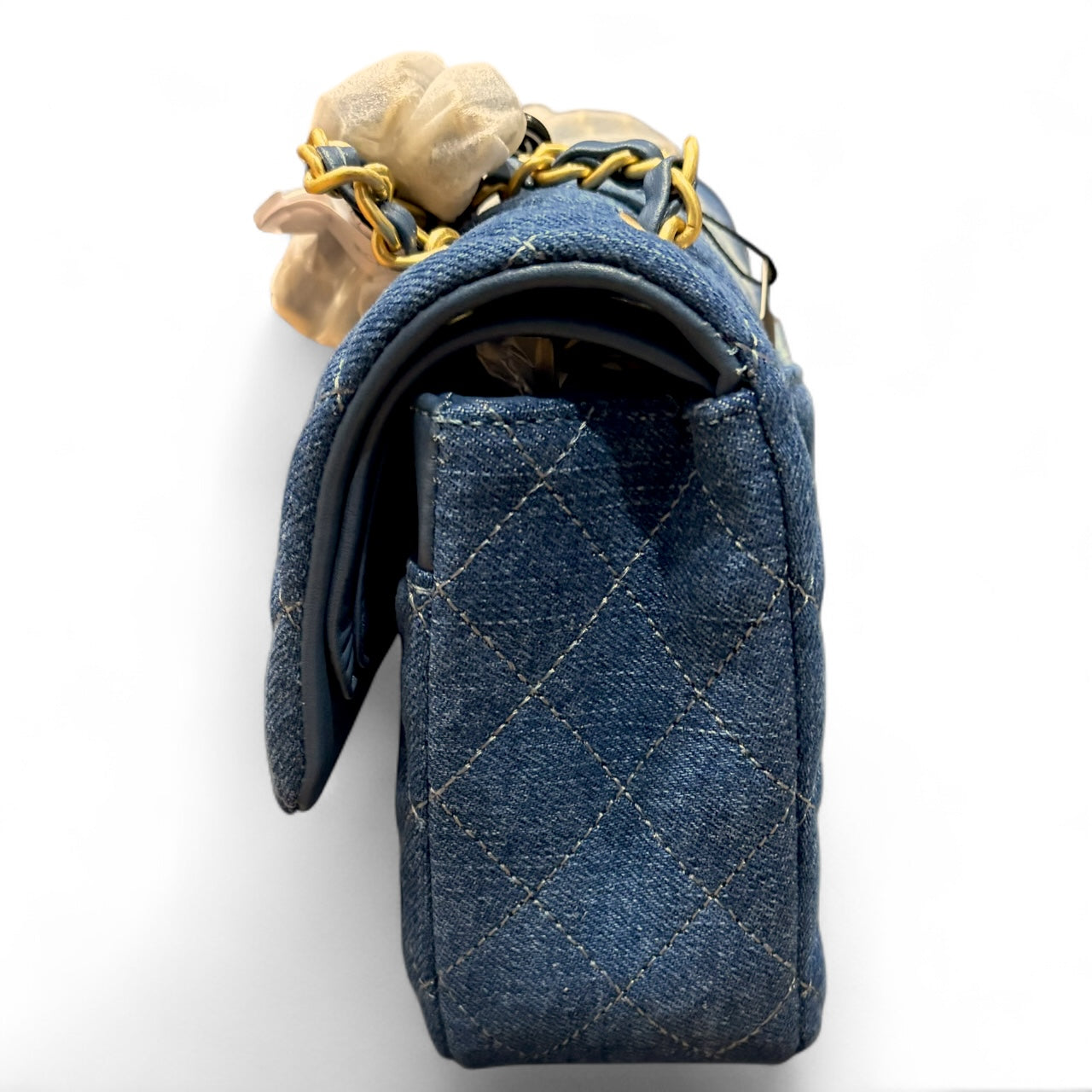 VIP/GWP Denim Quilted Double Flap Bag
