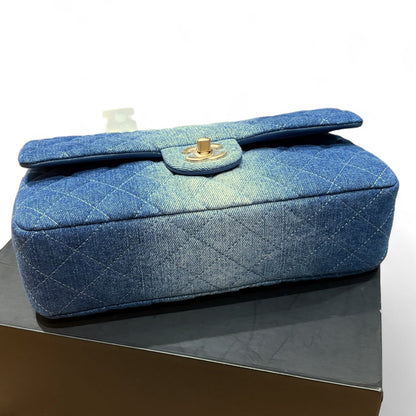 VIP/GWP Denim Quilted Double Flap Bag