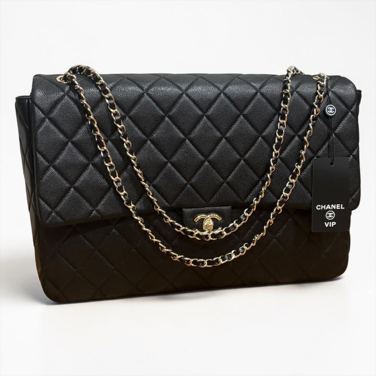 VIP/GWP Black Quilted Bag with Gift Bag