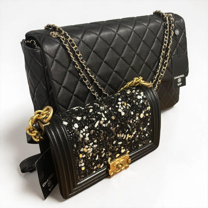 VIP/GWP Black Quilted Bag with Gift Bag