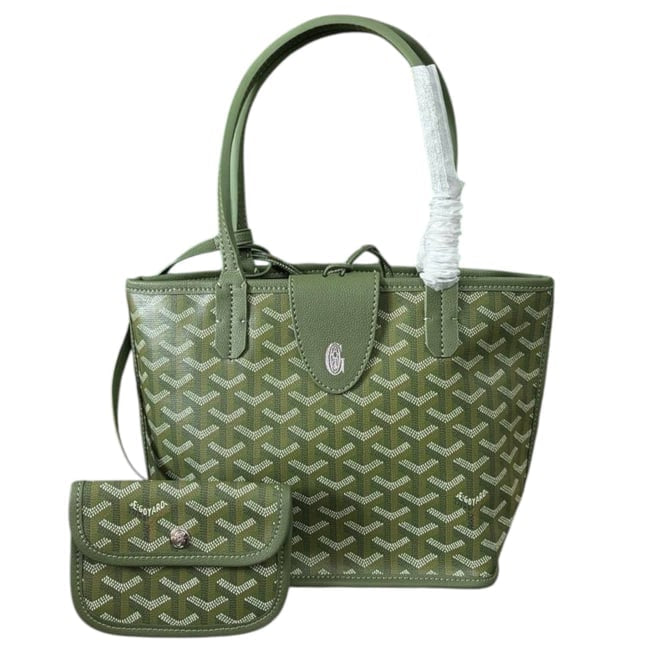 VIP/GWP Green Monogram Tote Bag with Gift Bag