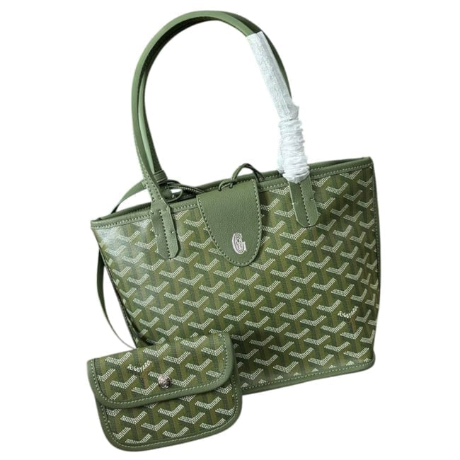 VIP/GWP Green Monogram Tote Bag with Gift Bag