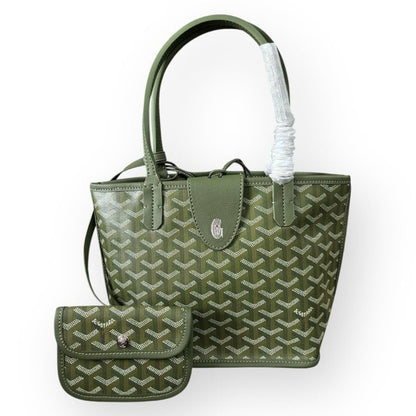 VIP/GWP Green Monogram Tote Bag with Gift Bag