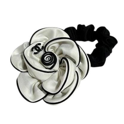 VIP/GWP White Camelia Floral Scrunchy with Bag
