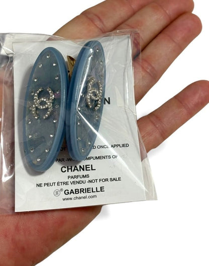 VIP/GWP 2Pc Rhinestone CC Logo Hair Clips