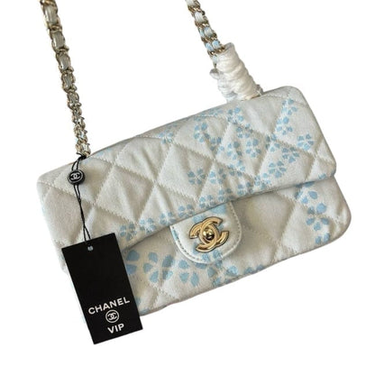 VIP/GWP Denim Quilted Classic Flap Bag