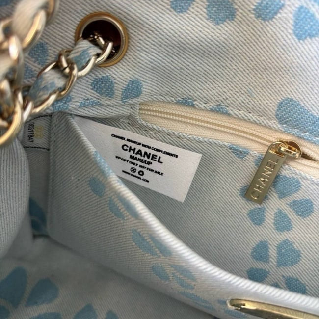 VIP/GWP Denim Quilted Classic Flap Bag