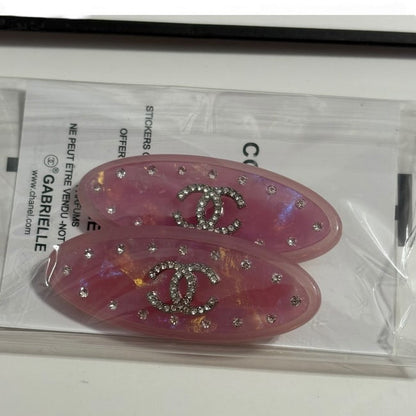 VIP/GWP 2Pc Rhinestone CC Logo Hair Clips