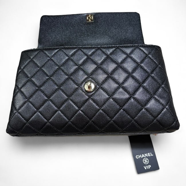 VIP/GWP Black Coco Quilted Top Handle Bag