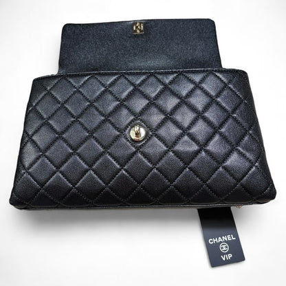 VIP/GWP Black Coco Quilted Top Handle Bag