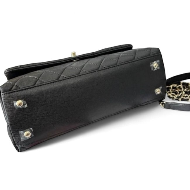 VIP/GWP Black Coco Quilted Top Handle Bag