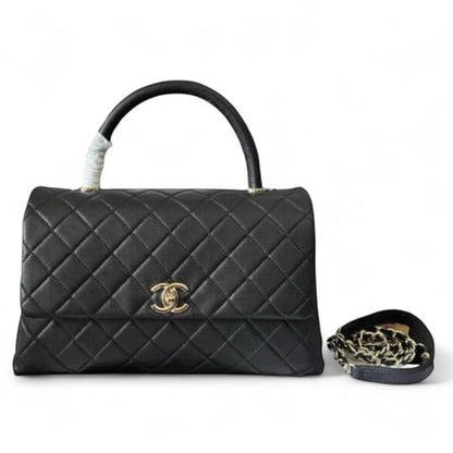 VIP/GWP Black Coco Quilted Top Handle Bag