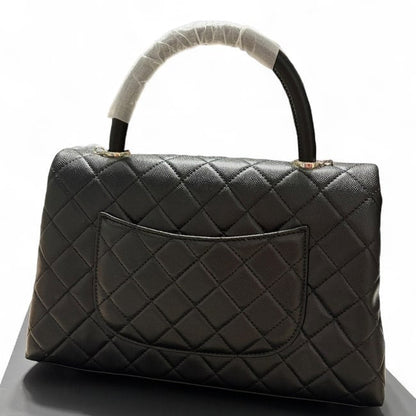 VIP/GWP Black Coco Quilted Top Handle Bag