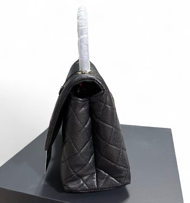 VIP/GWP Black Coco Quilted Top Handle Bag