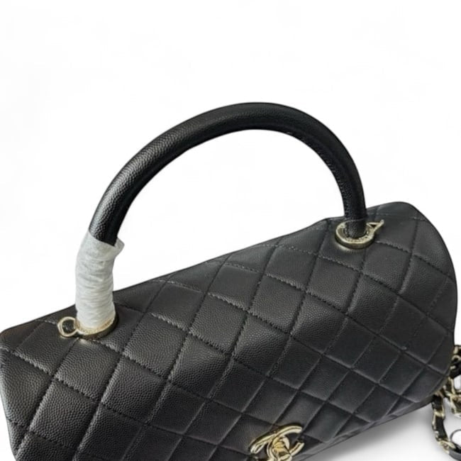 VIP/GWP Black Coco Quilted Top Handle Bag