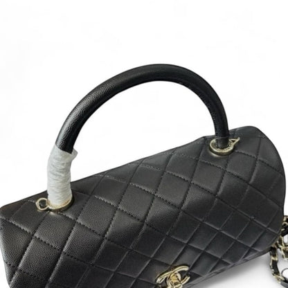 VIP/GWP Black Coco Quilted Top Handle Bag
