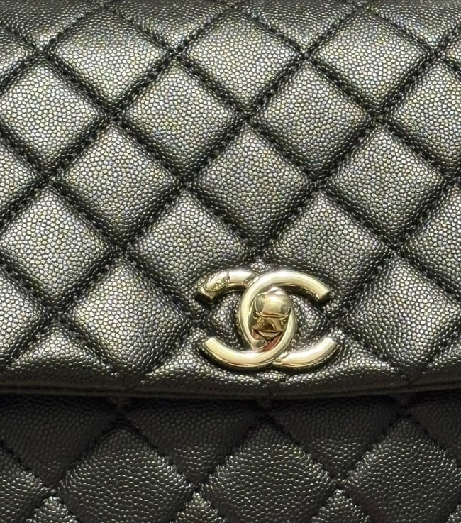 VIP/GWP Black Coco Quilted Top Handle Bag
