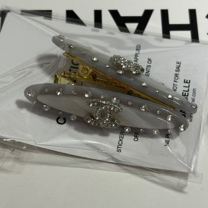 VIP/GWP 2Pc Rhinestone CC Logo Hair Clips