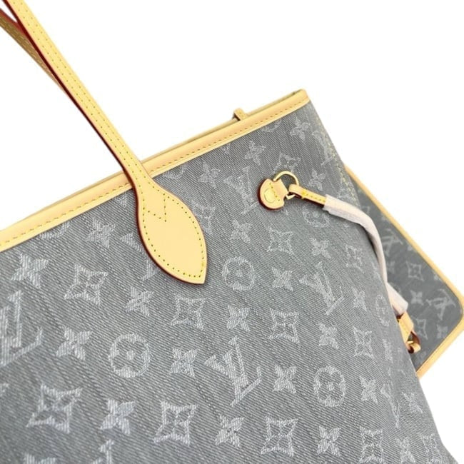 VIP/GWP Denim Mono Neverfull MM Tote/Pouch