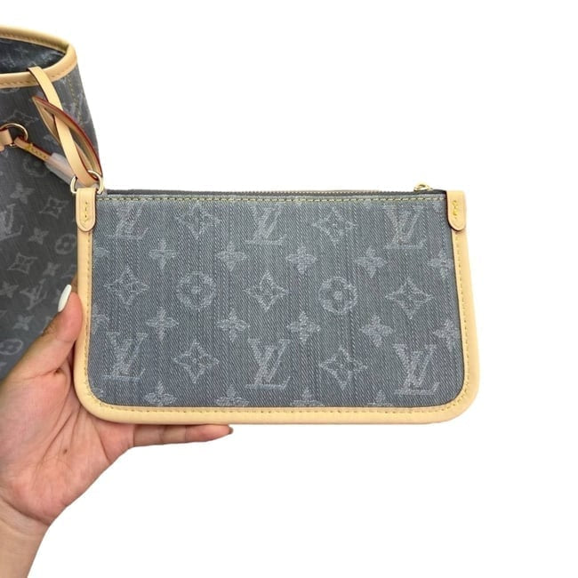 VIP/GWP Denim Mono Neverfull MM Tote/Pouch